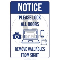 Please Lock All Doors Remove Valuables From Sight