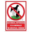 Accesul Interzis cu Animale in Spatiul Verde