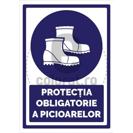Semn Obligativitate Protectie Obligatorie a Picioarelor v2