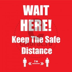 Wait Here Keep The Safe Distance 2m
