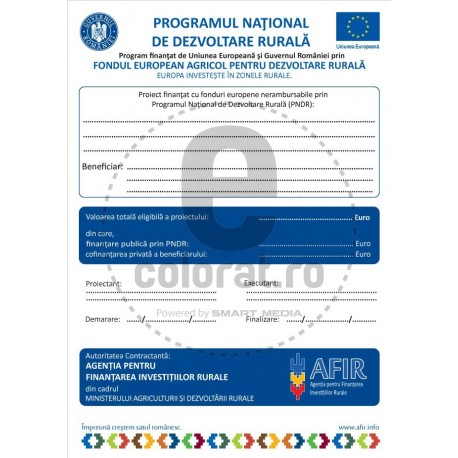 Afise Afir Panou FEADR Agentia Pentru Finantarea Investitiilor Rurale A2 42 x 59.4cm