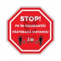 Stop Fii In Siguranta Pastreaza Distanta 2 m v814 Floor Graphics