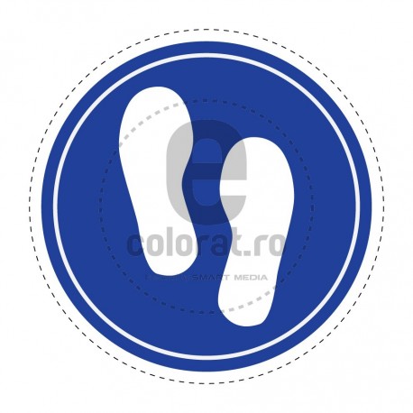 Directie Deplasare Pasi v858 Floor Graphics Alb Albastru