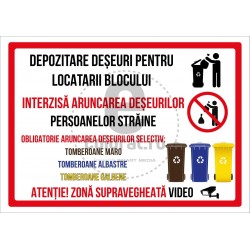 Informare Interzicere Utilizare Locatari Straini Selectiv Pubela Maro Albastru Galben