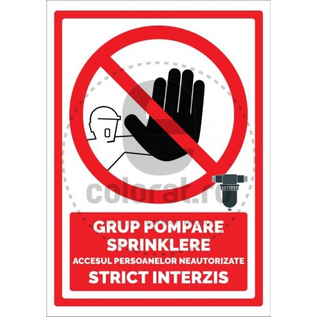 Grup Pompare Sprinklere Accesul Persoanelor Neautorizate Strict Interzis