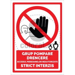 Grup Pompare Drencere Accesul Persoanelor Neautorizate Strict Interzis