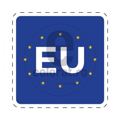 Sticker Indicativ Auto P Tara Uniunea Europeana UE EU