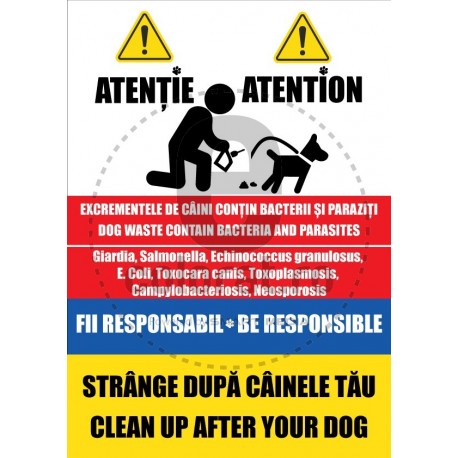 Semn Bilingv Fii Responsabil Clean Up After Your Dog