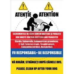 Semn Bilingv Te Rugam Fii Responsabil Clean Up After Your Dog