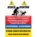 Semn Bilingv Fii Responsabil Va Rugam Clean Up After Your Dog