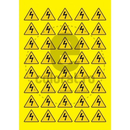 Sticker Atentie Pericol Electric - Set 40 Bucati (3.5 cm x 3 cm / buc.)