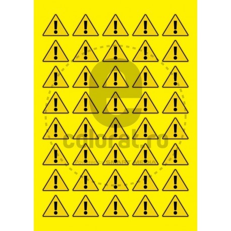 Sticker Atentie Pericol General - Set 40 Bucati (3.5 cm x 3 cm / buc.)