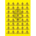 Sticker Atentie Pericol General - Set 40 Bucati (3.5 cm x 3 cm / buc.)