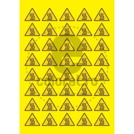 Sticker Atentie Suprafete Fierbinti - Set 40 Bucati (3.5 cm x 3 cm / buc.)