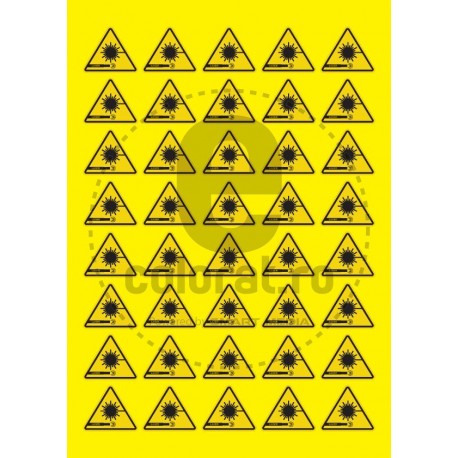 Sticker Atentie Laser - Set 40 Bucati (3.5 cm x 3 cm / buc.)