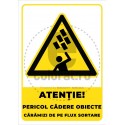 Atentie Pericol Cadere Obiecte Caramizi de pe Flux Sortare