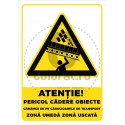 Atentie Pericol Cadere Obiecte Caramizi Carucioare Transport Zona Umeda Uscata