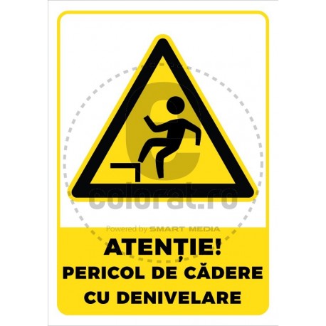 Atentie Pericol de Cadere cu Denivelare V22