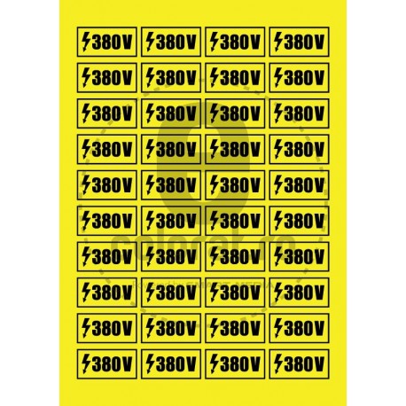 Sticker 380V - Set 40 Bucati (4.2 cm x 2.2 cm / buc.)