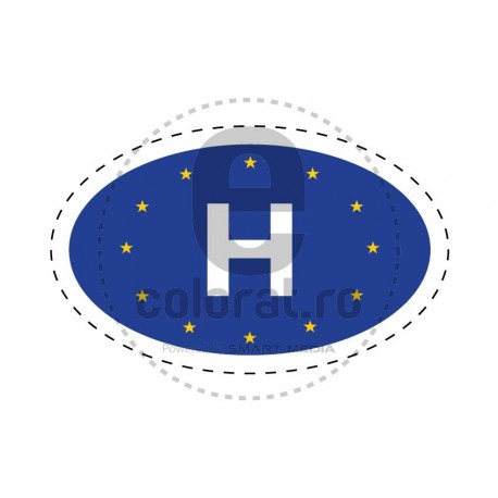 Sticker Indicativ Auto Tara UNGARIA H Uniunea Europeana