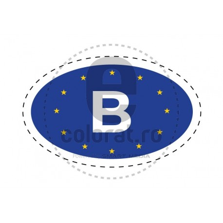 Sticker Indicativ Auto Tara BELGIA B Uniunea Europeana