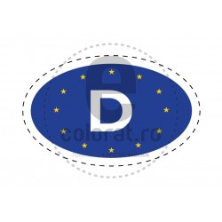 Sticker Indicativ Auto Tara GERMANIA D Uniunea Europeana