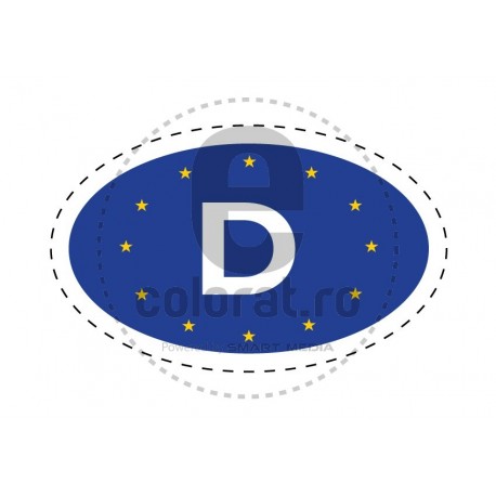 Sticker Indicativ Auto Tara GERMANIA D Uniunea Europeana