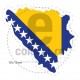 Sticker Flag Country 10 x 10 cm v1261 Bosnia Hertegovina