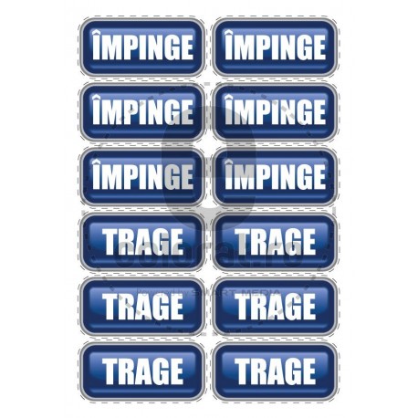 Sticker Trage Impinge 3D - Set 10 Bucati (9 cm x 4 cm / buc.)