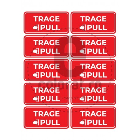 Sticker Trage Pull Impinge Push - Set 10 Bucati (9 cm x 4 cm / buc.)