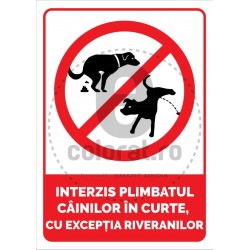 Interzis Plimbatul Cainilor In Curte Cu Exceptia Riveranilor V1646