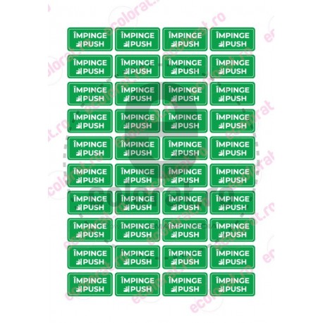 Sticker Impinge Push - Set 40 Bucati (2 cm x 4 cm / buc.)