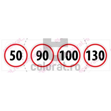 Set Limita de Viteza 50 90 100 130 (41 x 11 cm)