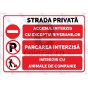 Strada Privata Acces Interzis Parcare Interzisa Animale Companie L v1180