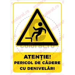 Atentie Pericol de Cadere cu Denivelari V2 ec1708