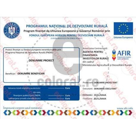 Afir Panou FADR Agentia Pentru Finantarea Investitiilor Rurale