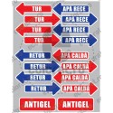 Sticker Tur Retur Apa Calda Apa Rece Antigel - Set 18 Bucati (8.5 cm x 3 cm / buc.)