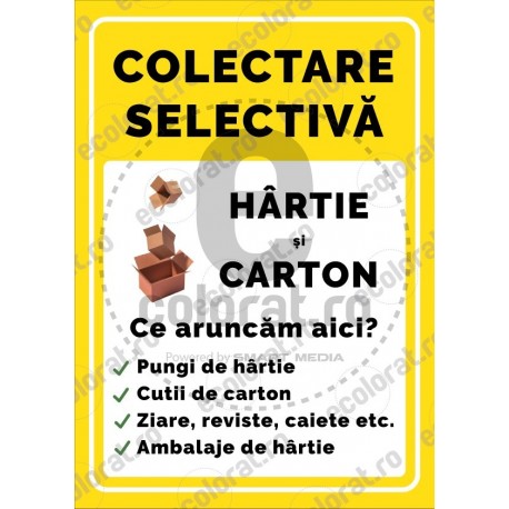 Colectare Selectiva Hartie Carton Ce Aruncam Aici ec1730