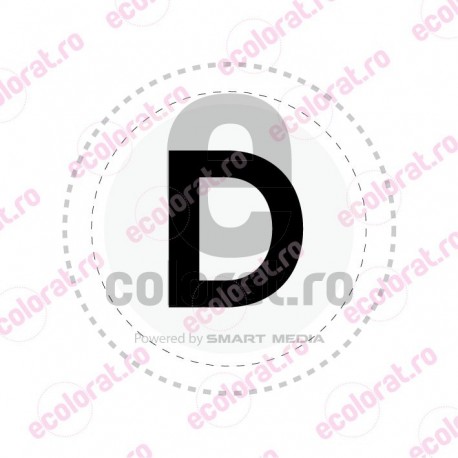 Autocolant Camioane Litera D Alb Negru v1735