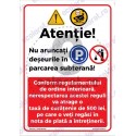 Atentie Nu Aruncati Deseuri In Parcarea Subterana Taxa v1770