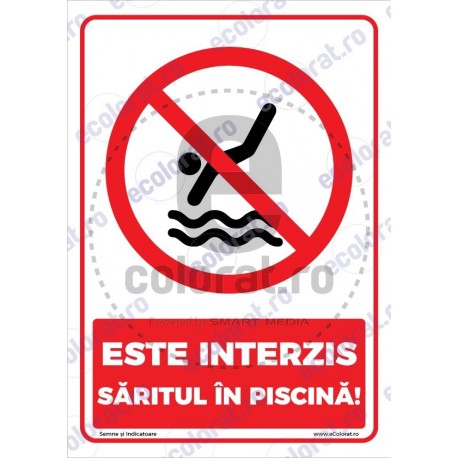 Este Interzis Saritul In Piscina v1789