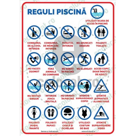 Panou Reguli Piscina v1802