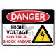 Danger High Voltage Electrical Shock Hazard v1840