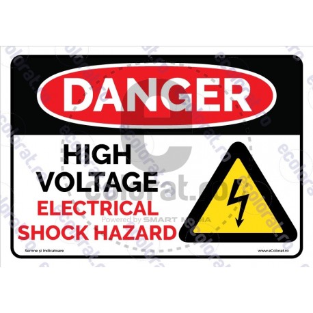 Danger High Voltage Electrical Shock Hazard v1840