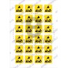 Sticker Atentie Descarcare Eletrostatica ESD - Set 24 Bucati (4 cm x 4 cm / buc.)