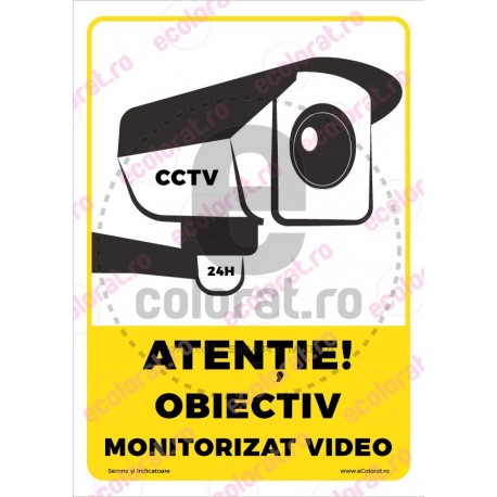 Atentie Obiectiv Monitorizat Video v1873