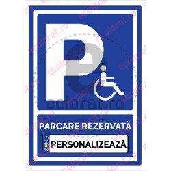 Parcare Rezervata Persoane cu Dizabilitati + Numar Inmatriculare