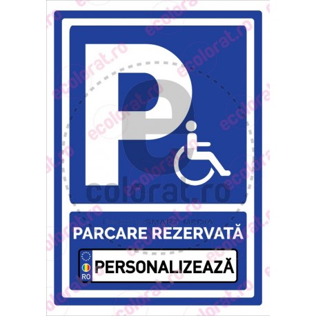 Parcare Rezervata Persoane cu Dizabilitati + Numar Inmatriculare