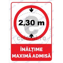 Inaltime Maxima Admisa 2.30 m v1882