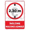 Inaltime Maxima Admisa 2.30 m v1882